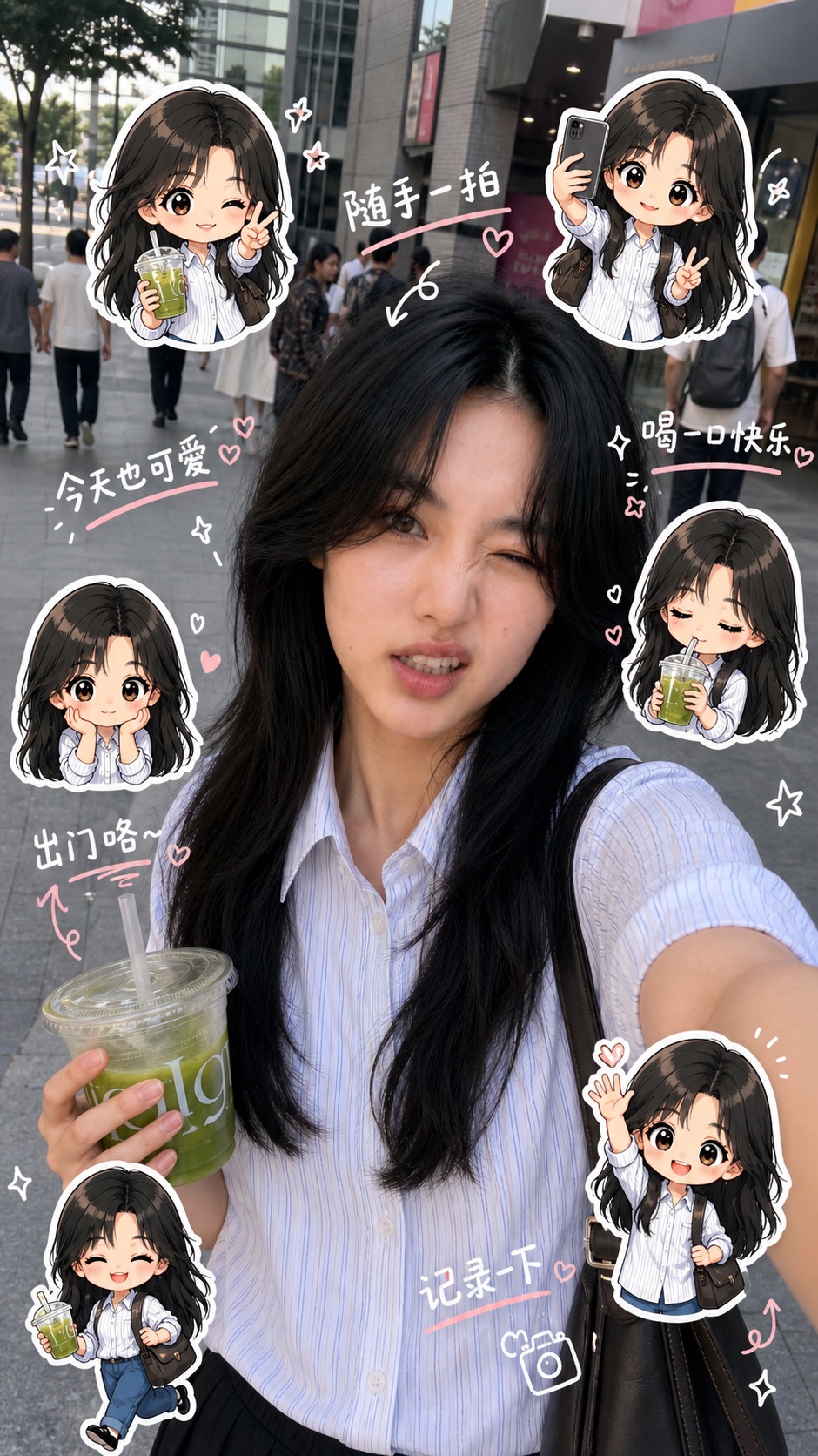 效果图:旅行手账 Q 版小人